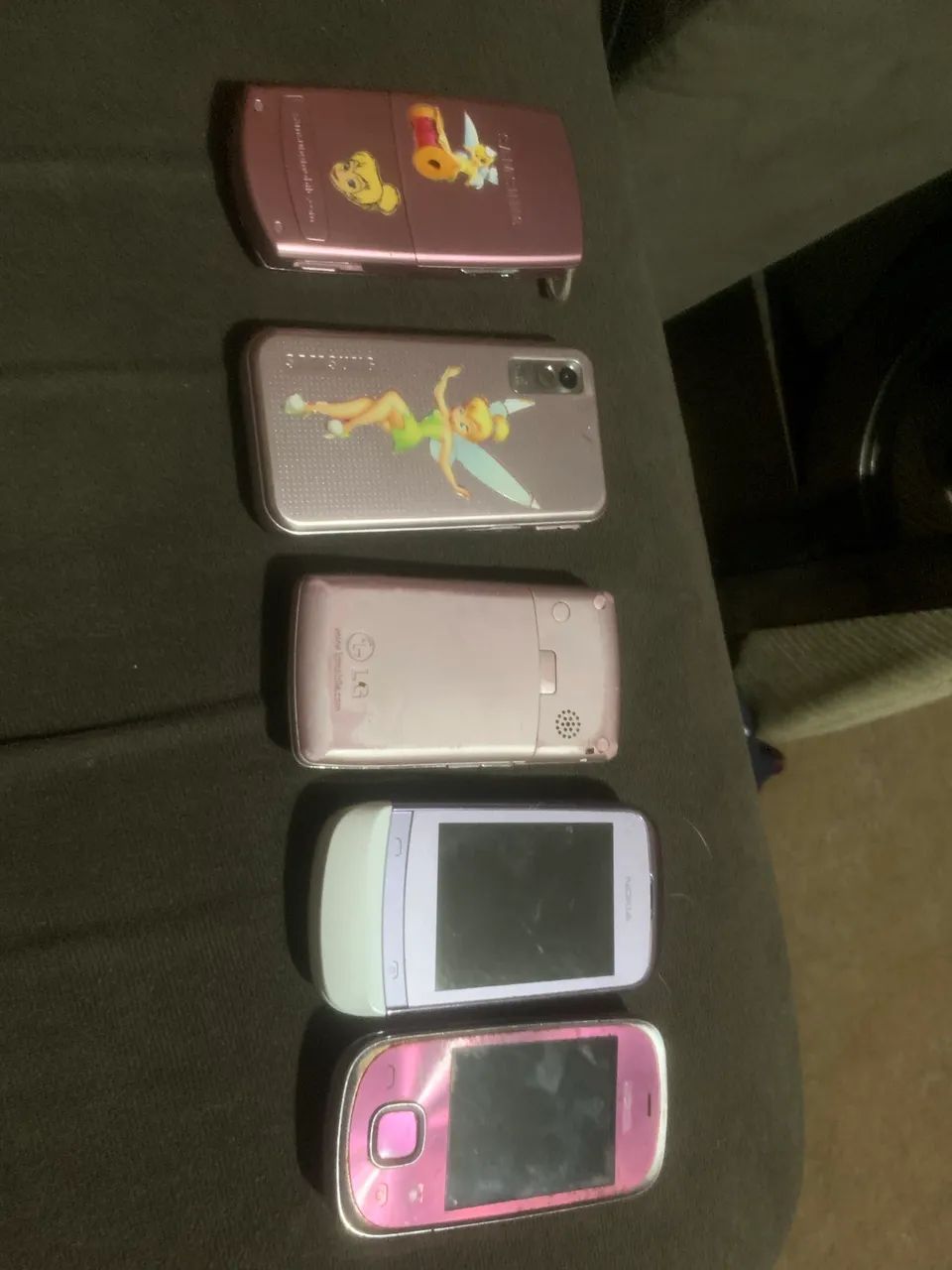 Cinco celulares antigo rosa - coleção - Foto 2