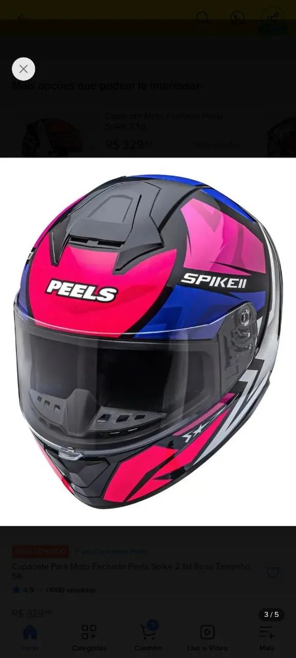 Capacete moto feminino 