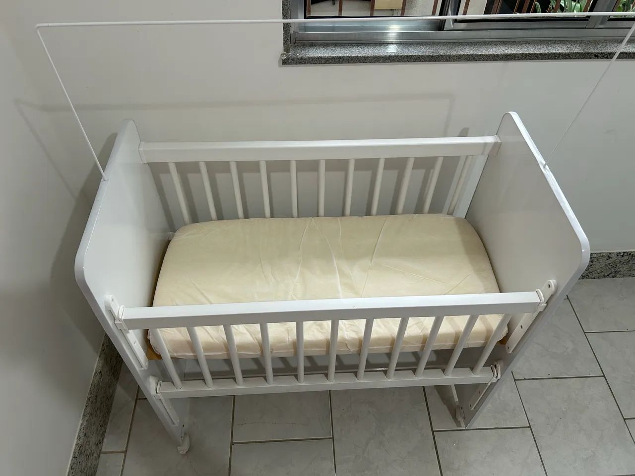 Mini Berço + Colção + Cortinado na cor Azul 65573822895105121