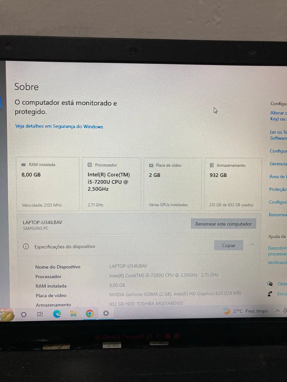 Notebook Samsung Intel core i5-7200U - Foto 3