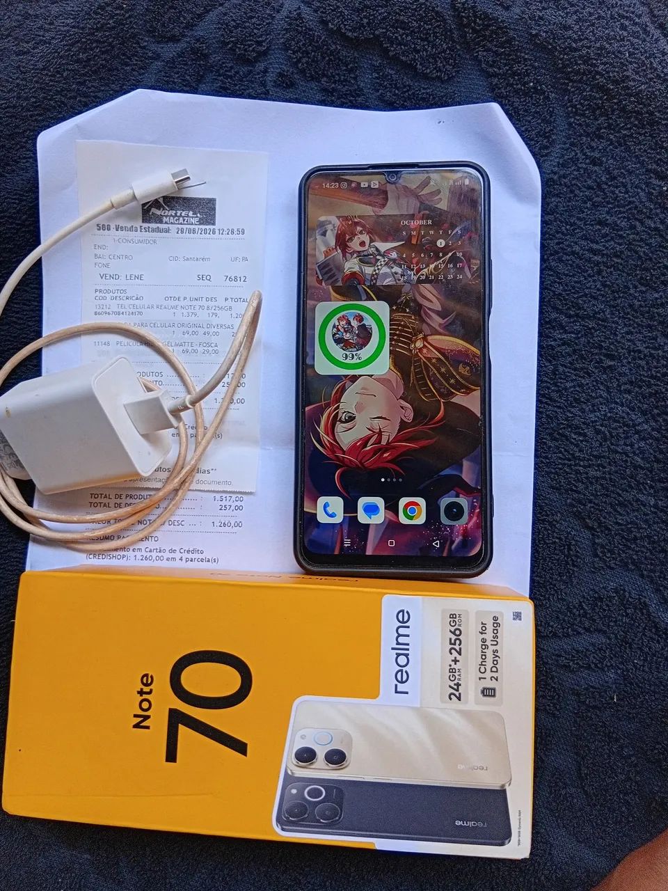 Realmente note 70 com nota fiscal 2 mês de uso 800 - Foto 2