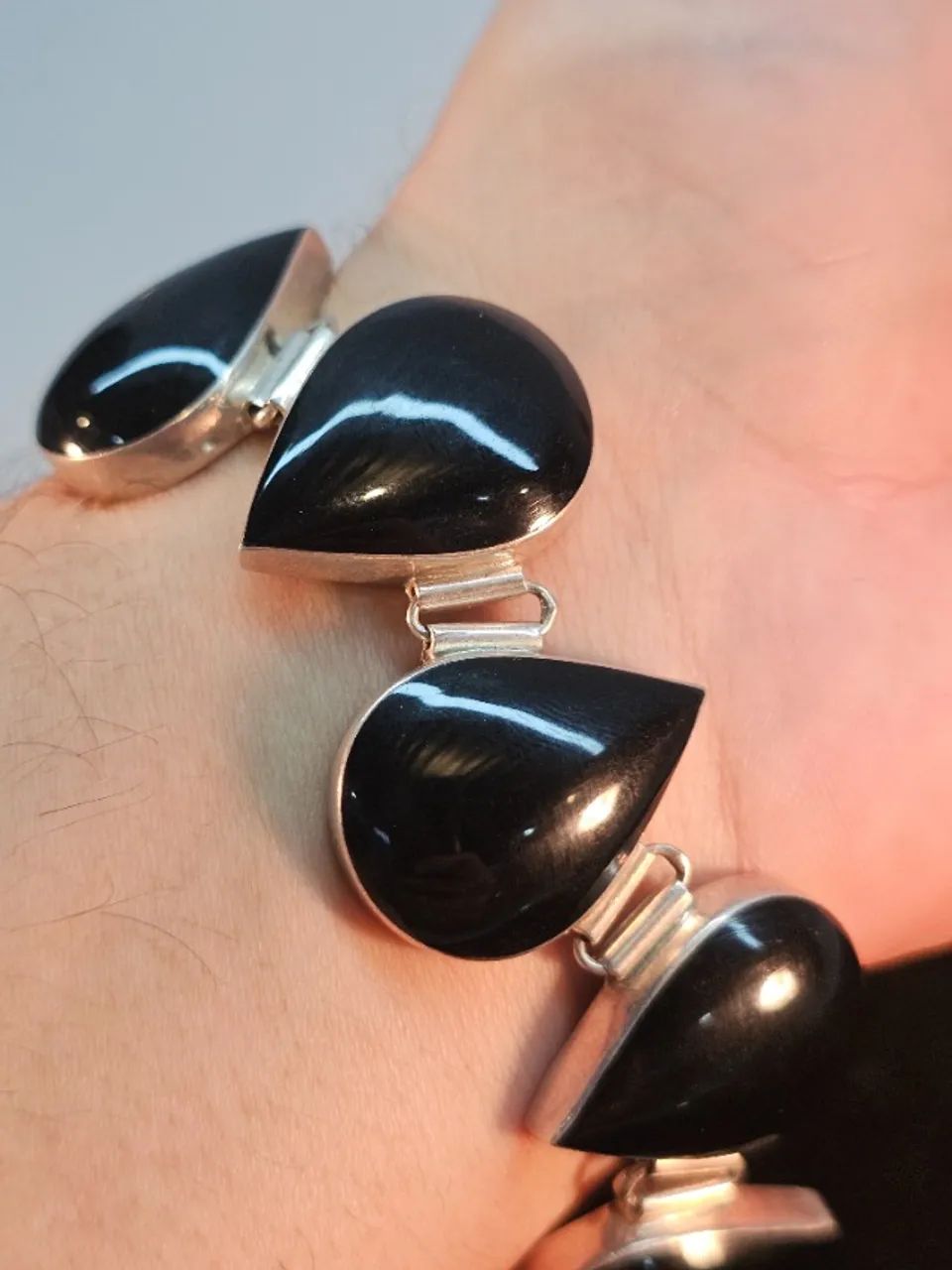 Pulseira Onix trabalho fino em prata  - Foto 2