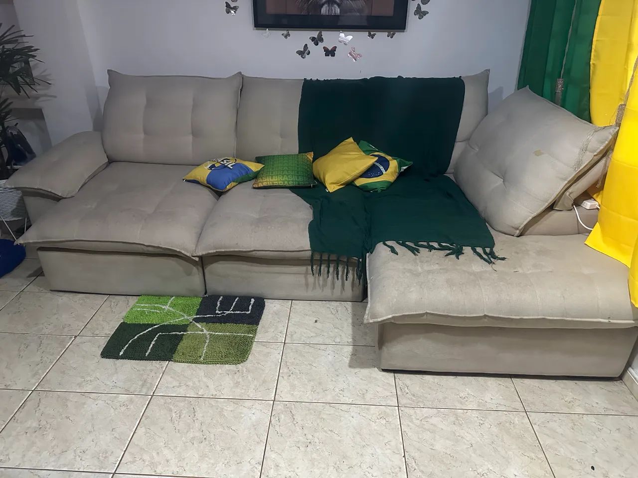 Sofá SUPER NOVO! Retrátil e Reclinável DE LINHO!!! - Foto 5
