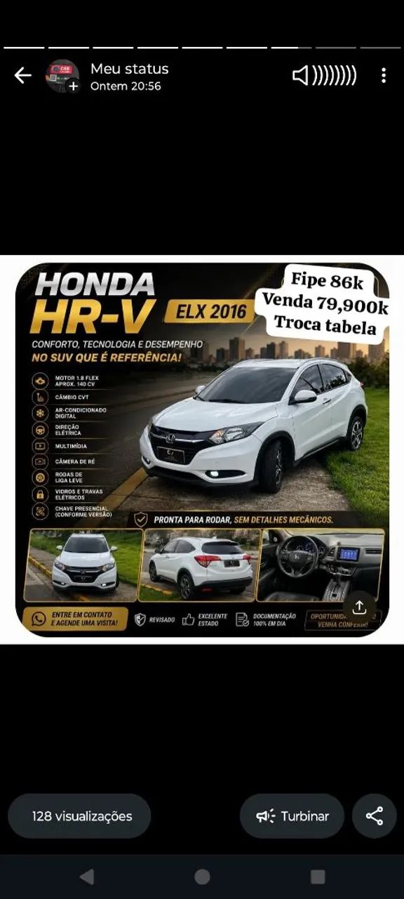 Honda Hr-V HR-V EXL 1.8 Flexone 16V 5p Aut. 2016