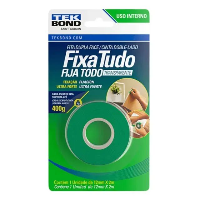  Kit 03 Fita Dupla Face Acrilica 12mm X 2M - TekBond - Foto 4
