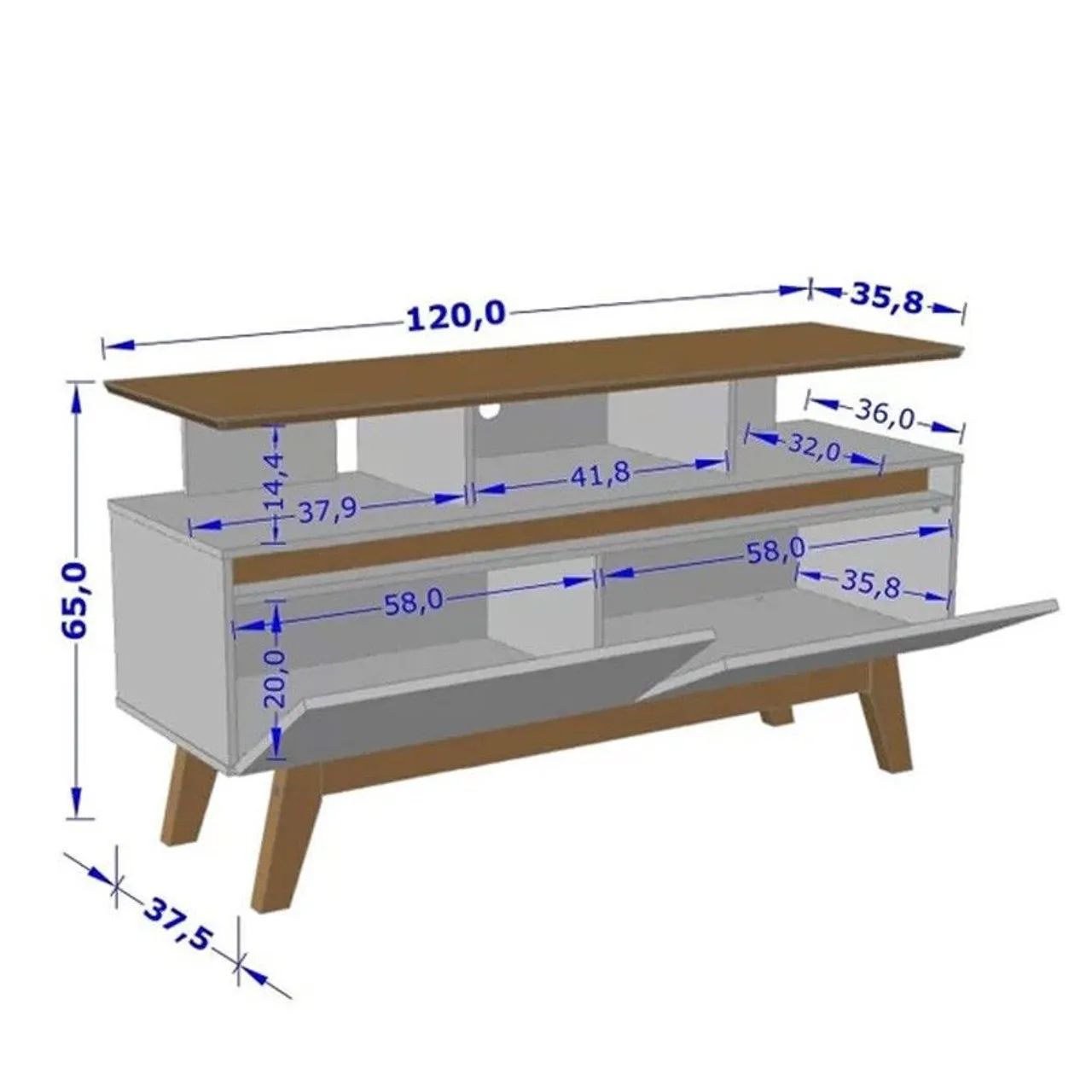 Rack 1.20m com porta basculante,  até 50 polegadas  - Foto 4