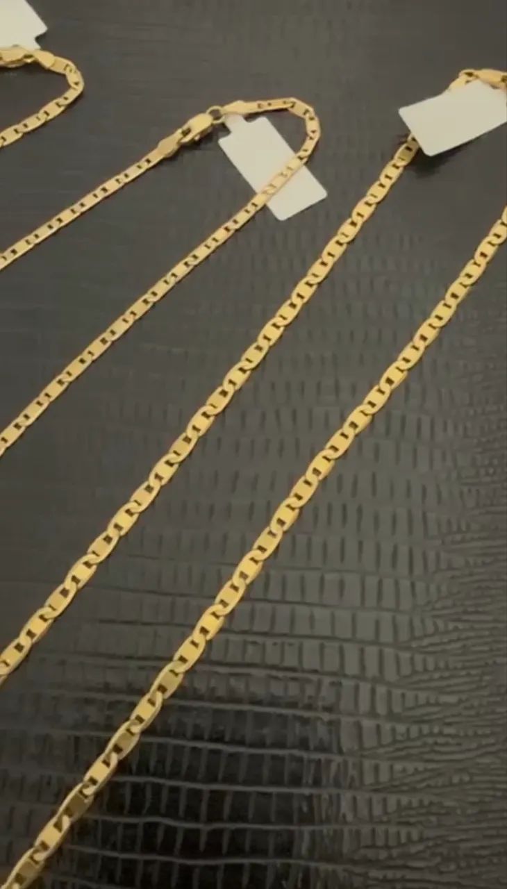 Corrente Italiana Piastrine Diamantada em Ouro 18k (NOVA)  Peso Aproximado 11.5 Gramas    - Foto 2