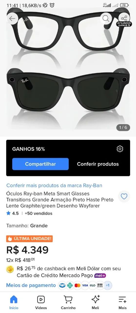 Oculos Rayban Meta gen2