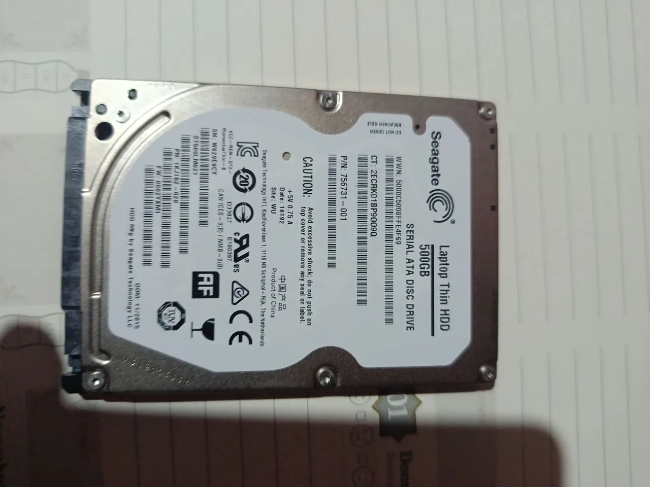 HD Seagate 500GB para Notebook