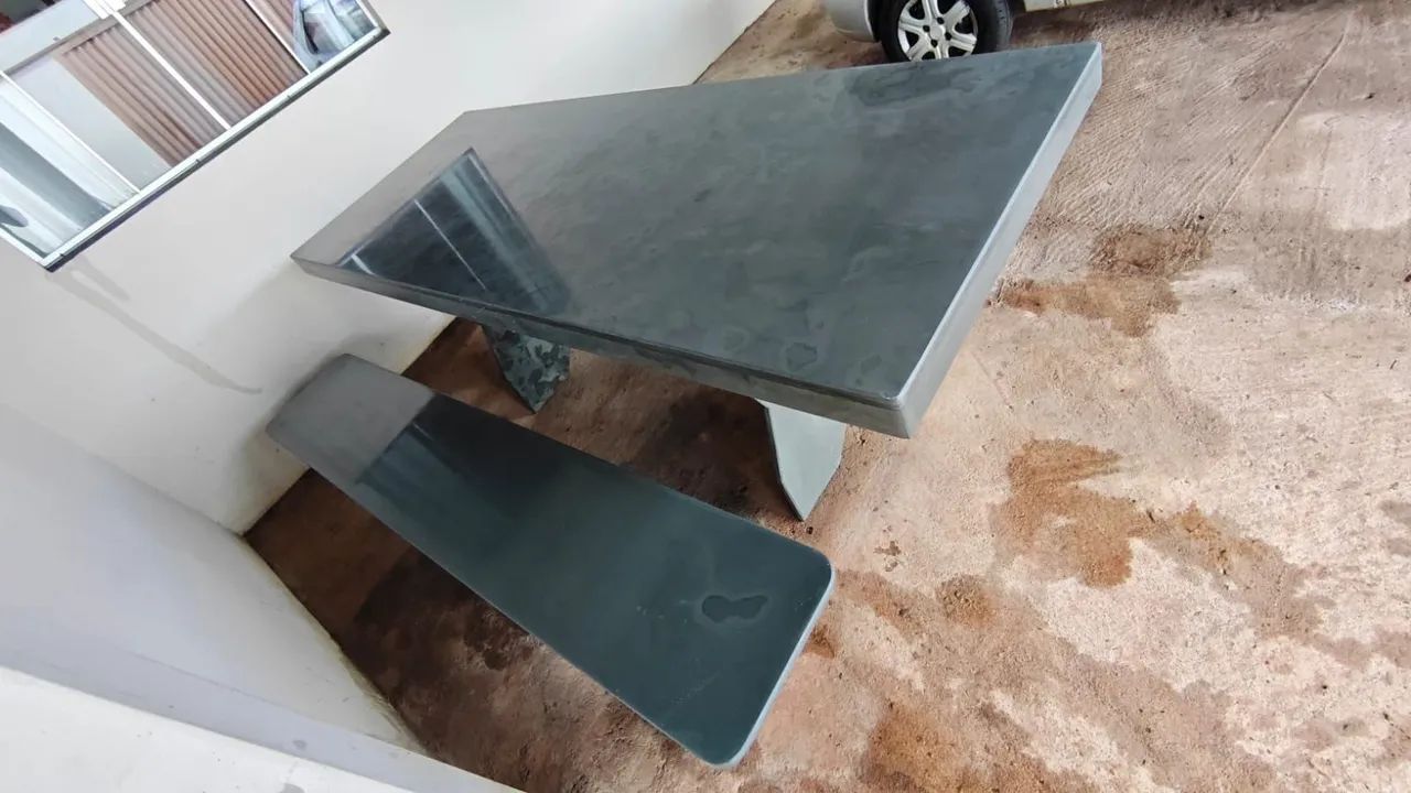 Mesa de ardósia com 2 bancos - Foto 3