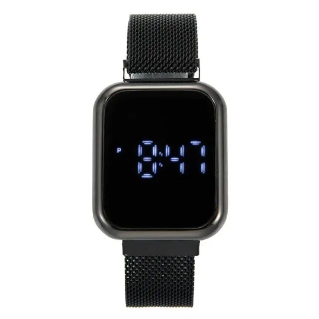 Relógio Touch Screen LED Digital Preto Multifuncional