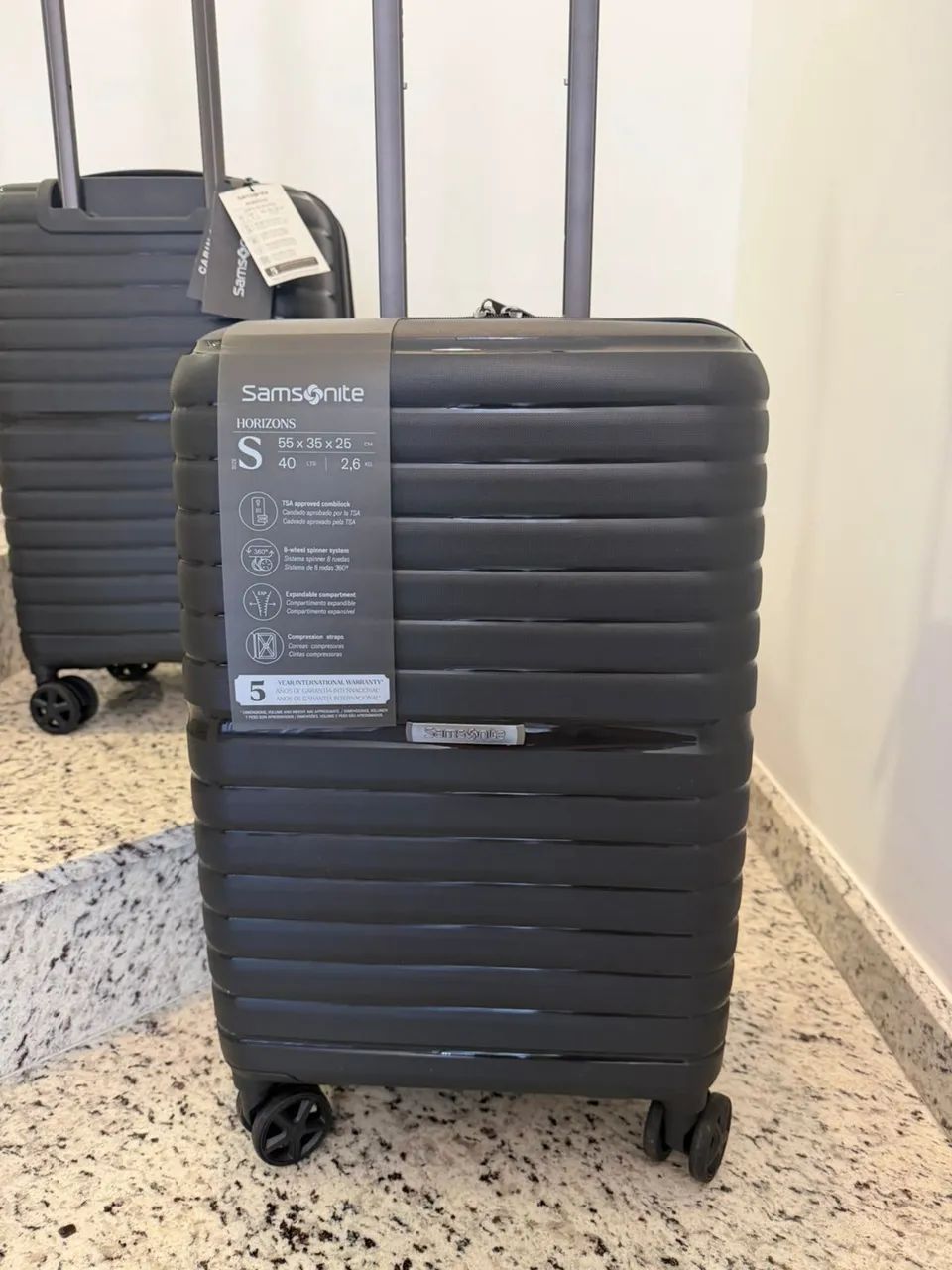 Mala De Bordo Samsonite Horizons Pequenta Preta Nova