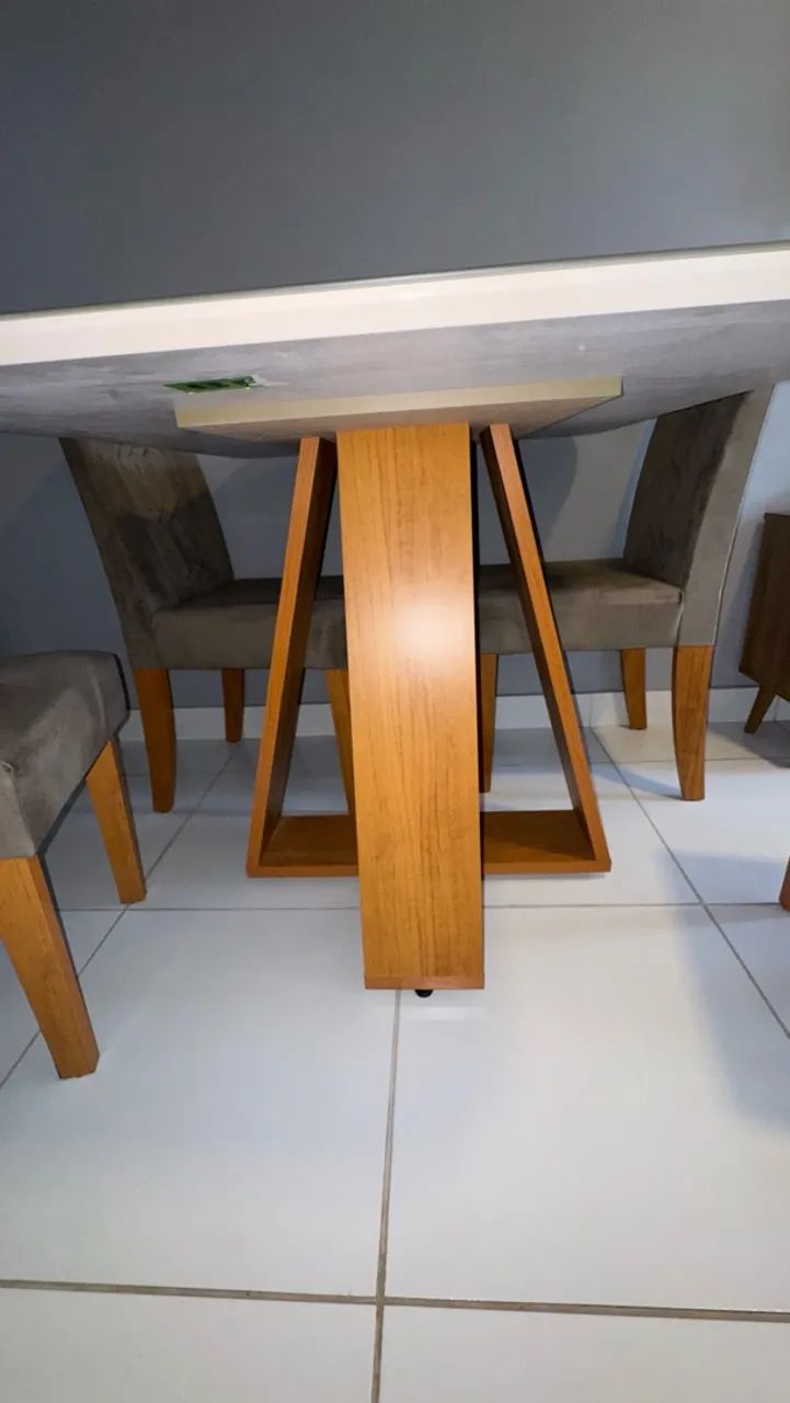 Mesa de jantar tampo de vidro 4 cadeiras  - Foto 4
