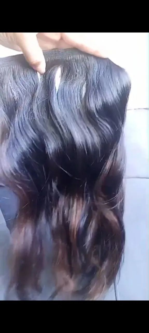 Cabelo humano indiano, hidratado, bem conservado e com mechas amêndoas . - Foto 3
