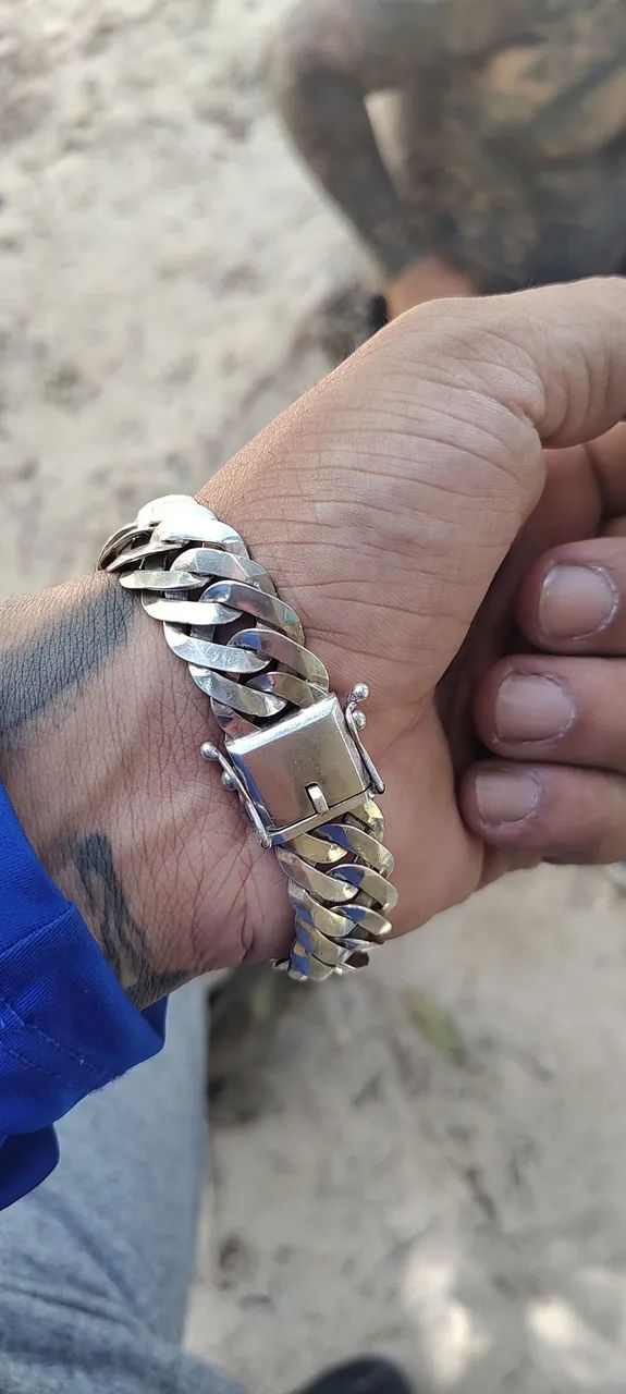 Conjunto de prata cordão pingente anel e pulseira  - Foto 5