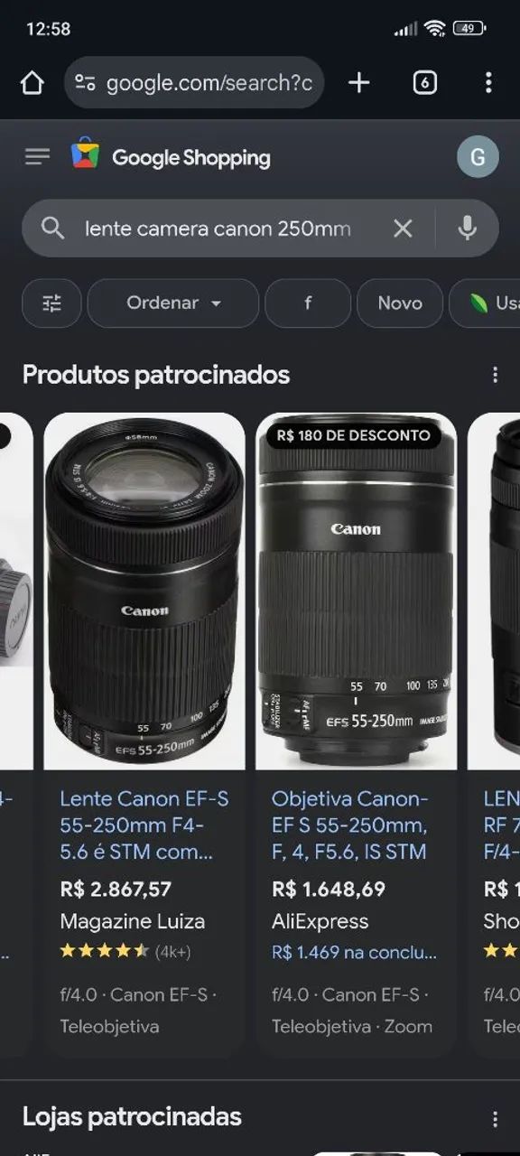 Câmera Cânon T5 + lente estabilizador 55-250mm / ACEITO TROCA - Foto 5