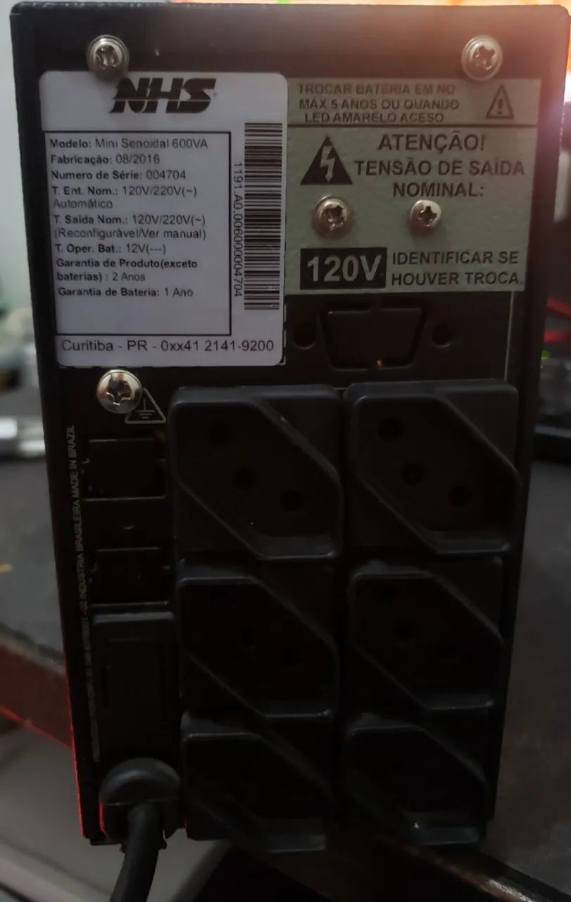 Nobreak NHS Mini 4 600VA Senoidal Puro - Bateria Semi-Nova - Foto 2