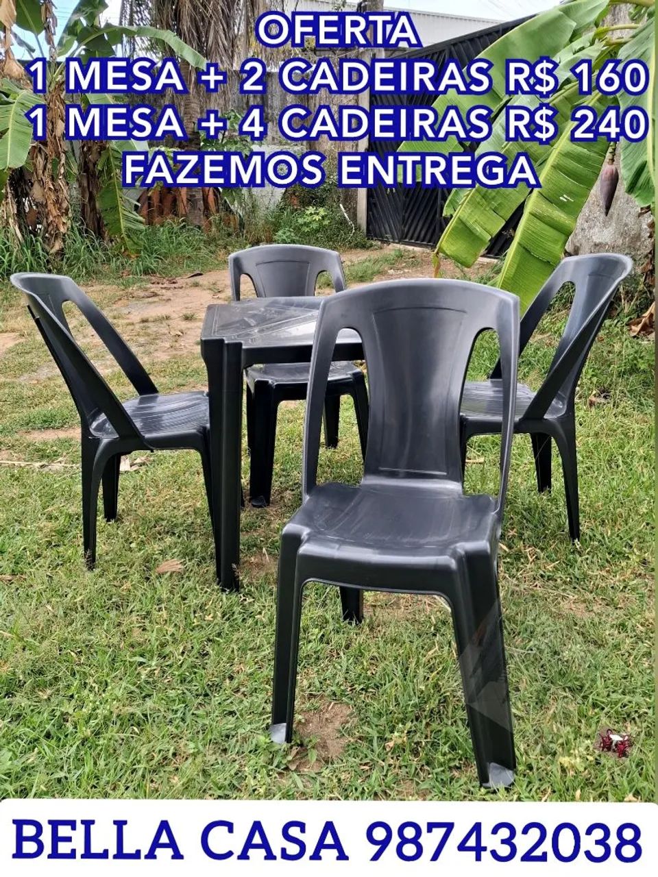 MESA E CADEIRA DE PLASTICO DISPONIVEL COM ENTREGA 