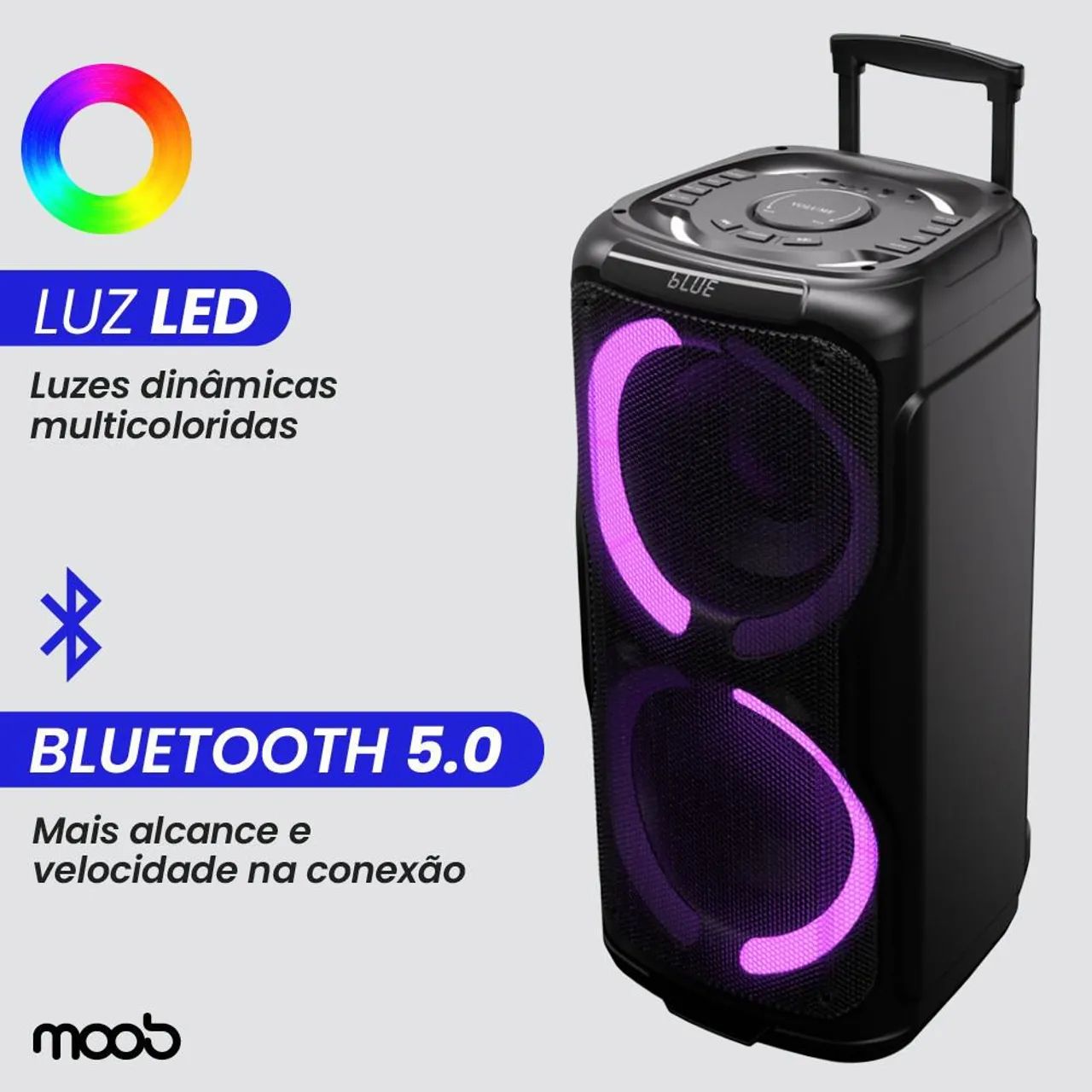 Caixa de som Bluetooth 1200W Moob - Foto 4