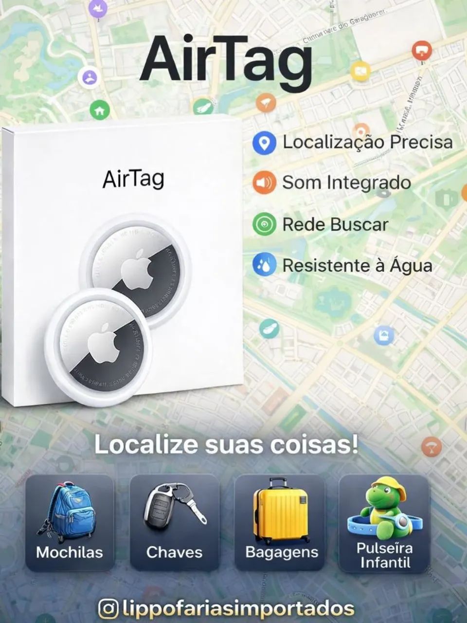 Rastreado Appel Airtag com 1 unidade original appel  - Foto 4