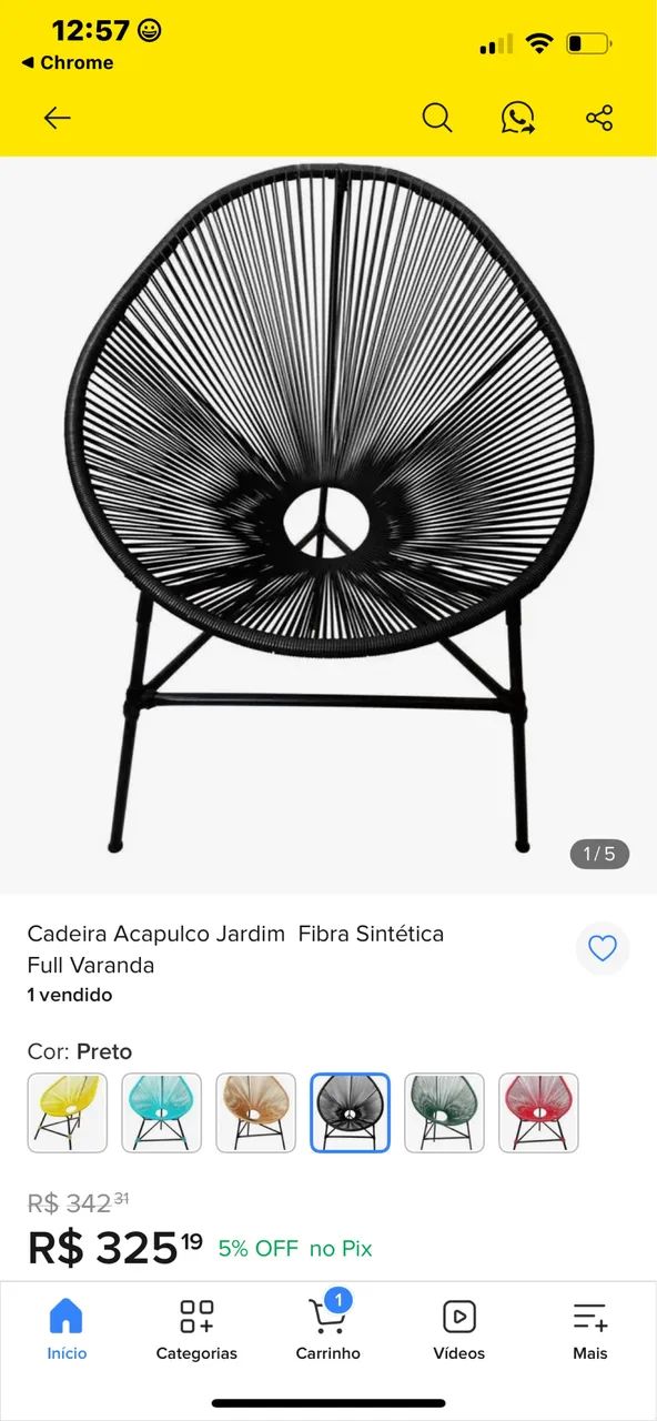 Cadeira Acapulco Preta