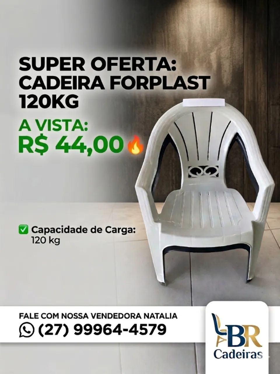 poltrona detalhes nas costas 120 kg