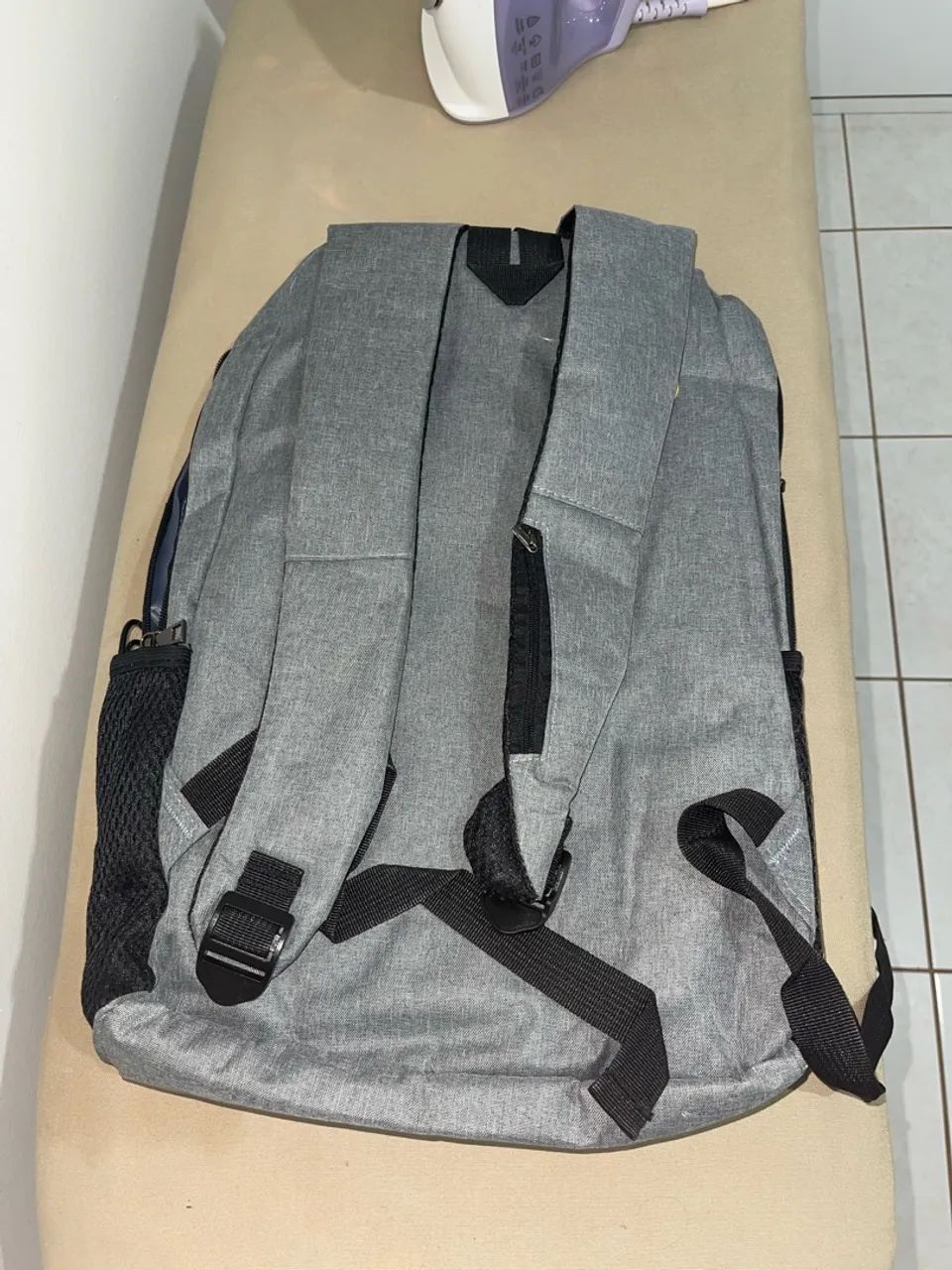 Mochila Cinzenta SHENGSHI - Casual e Prática - Foto 2