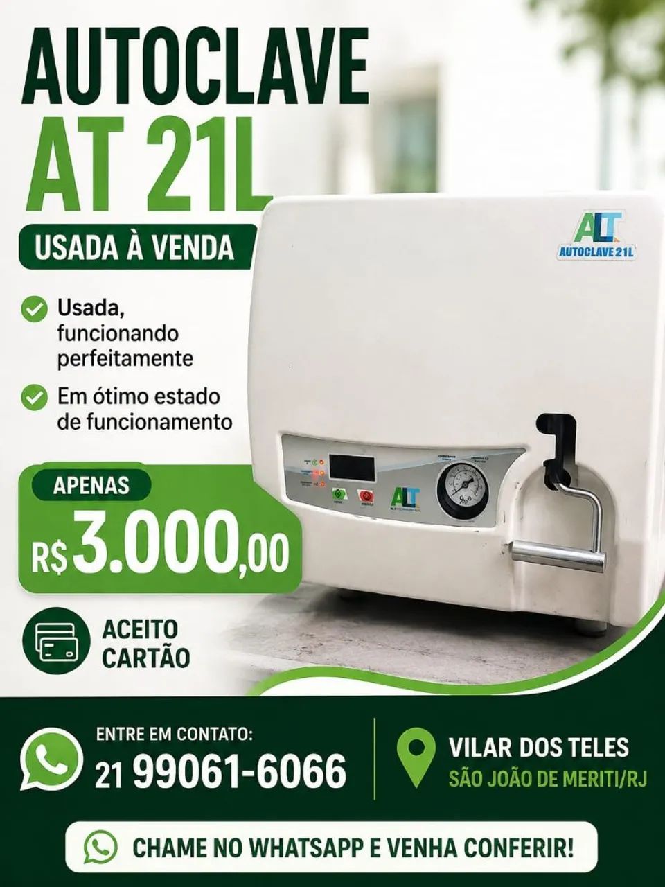 auto claver 21 litros usada mais funcionando 