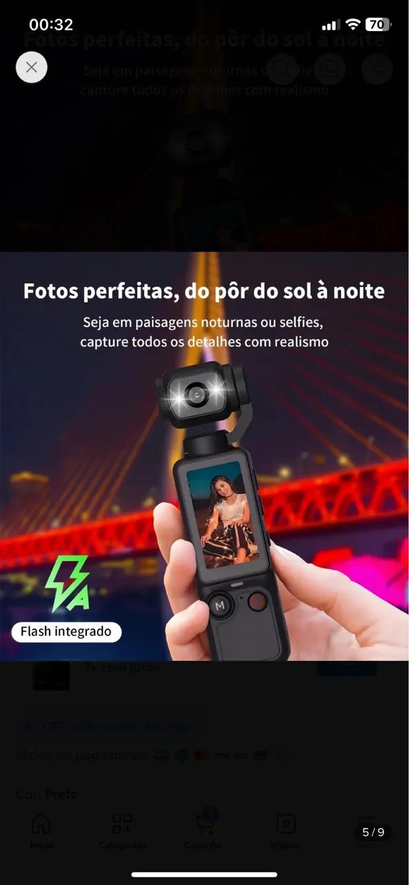 Mini Câmera De Ação 4k Com Lente Grande Angular De 180° - Foto 2