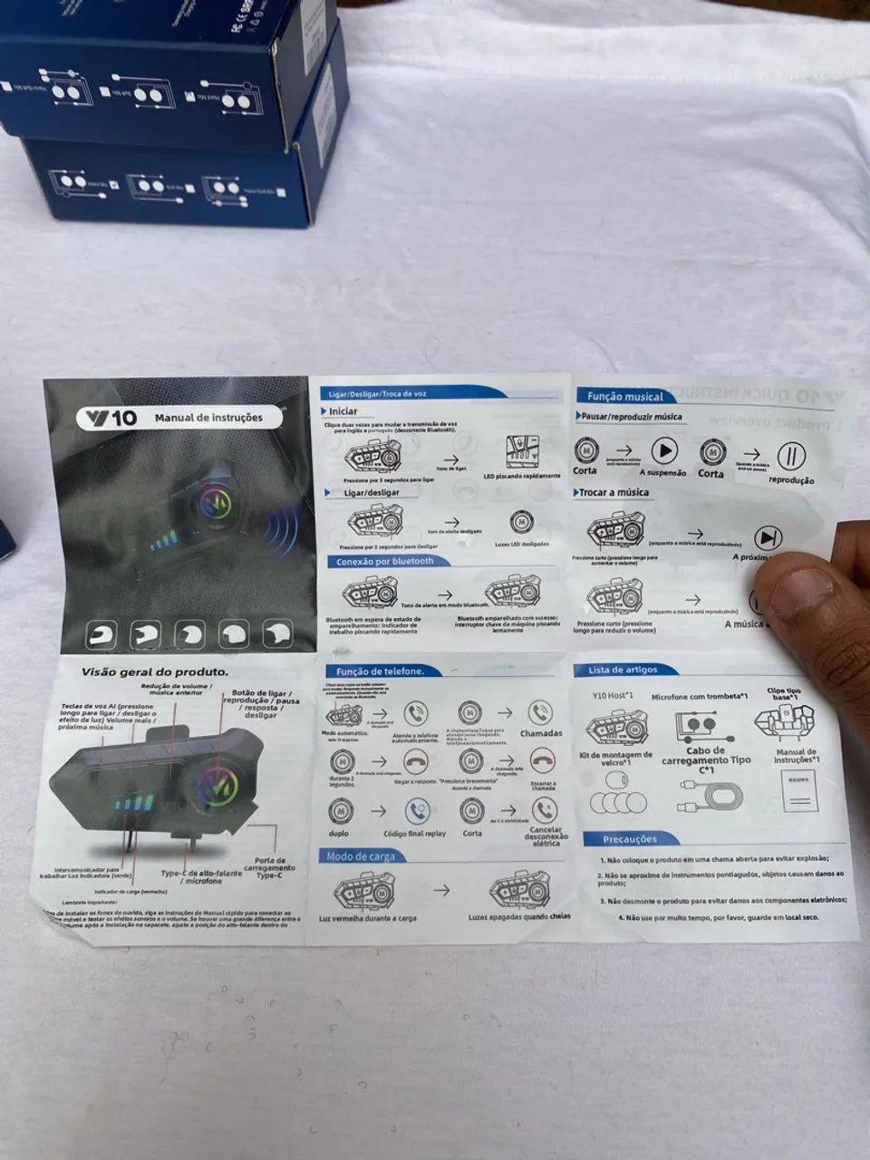 FONE BLUETOOTH MV10 PARA CAPACETE - IPX6  - Foto 4