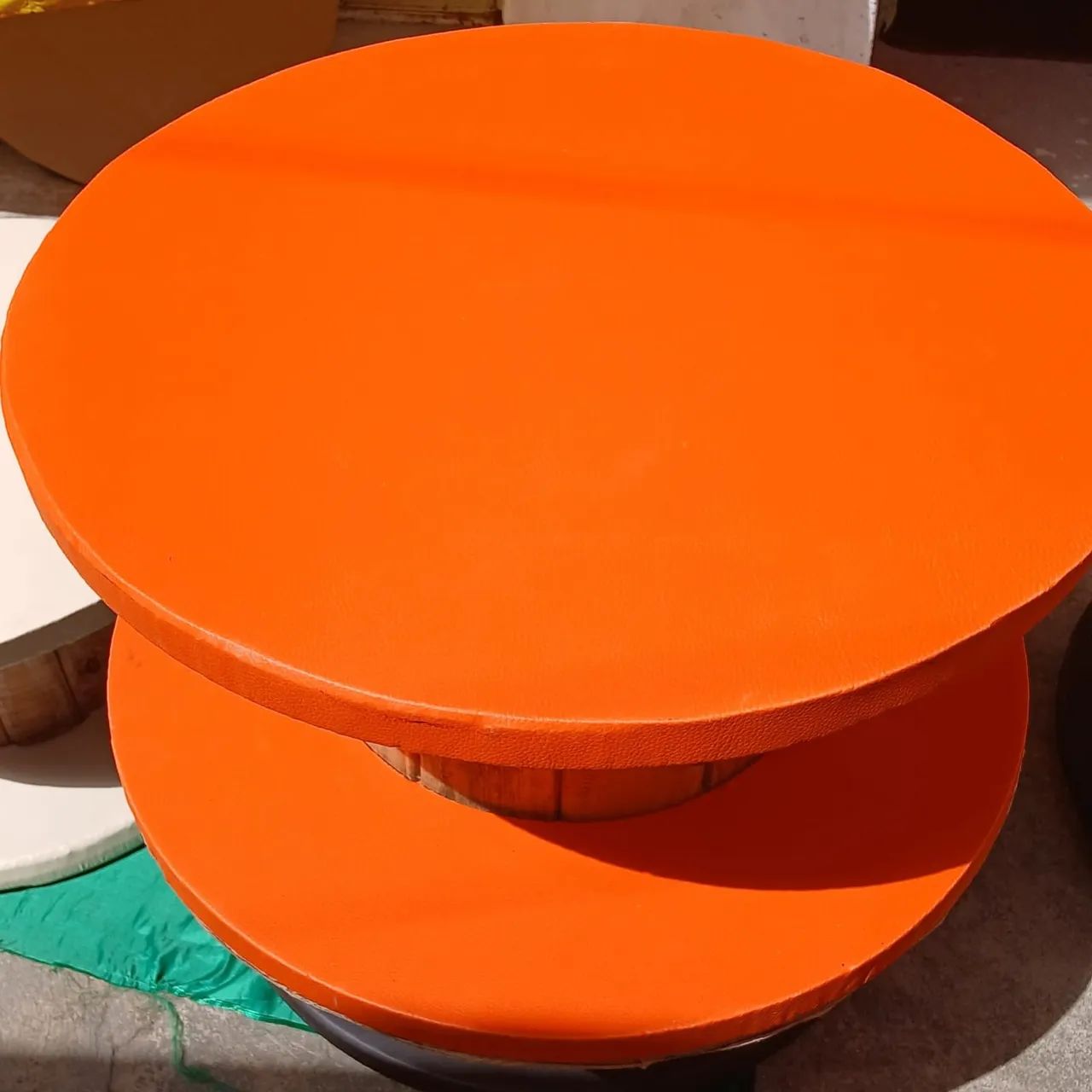 Carretel de madeira coberto com vinil - Foto 4