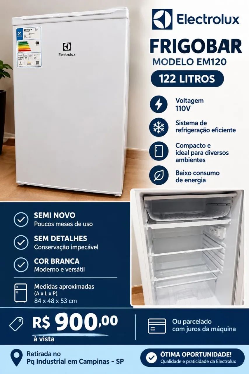 Frigobar Electrolux  122 L 110v Modelo: Em120