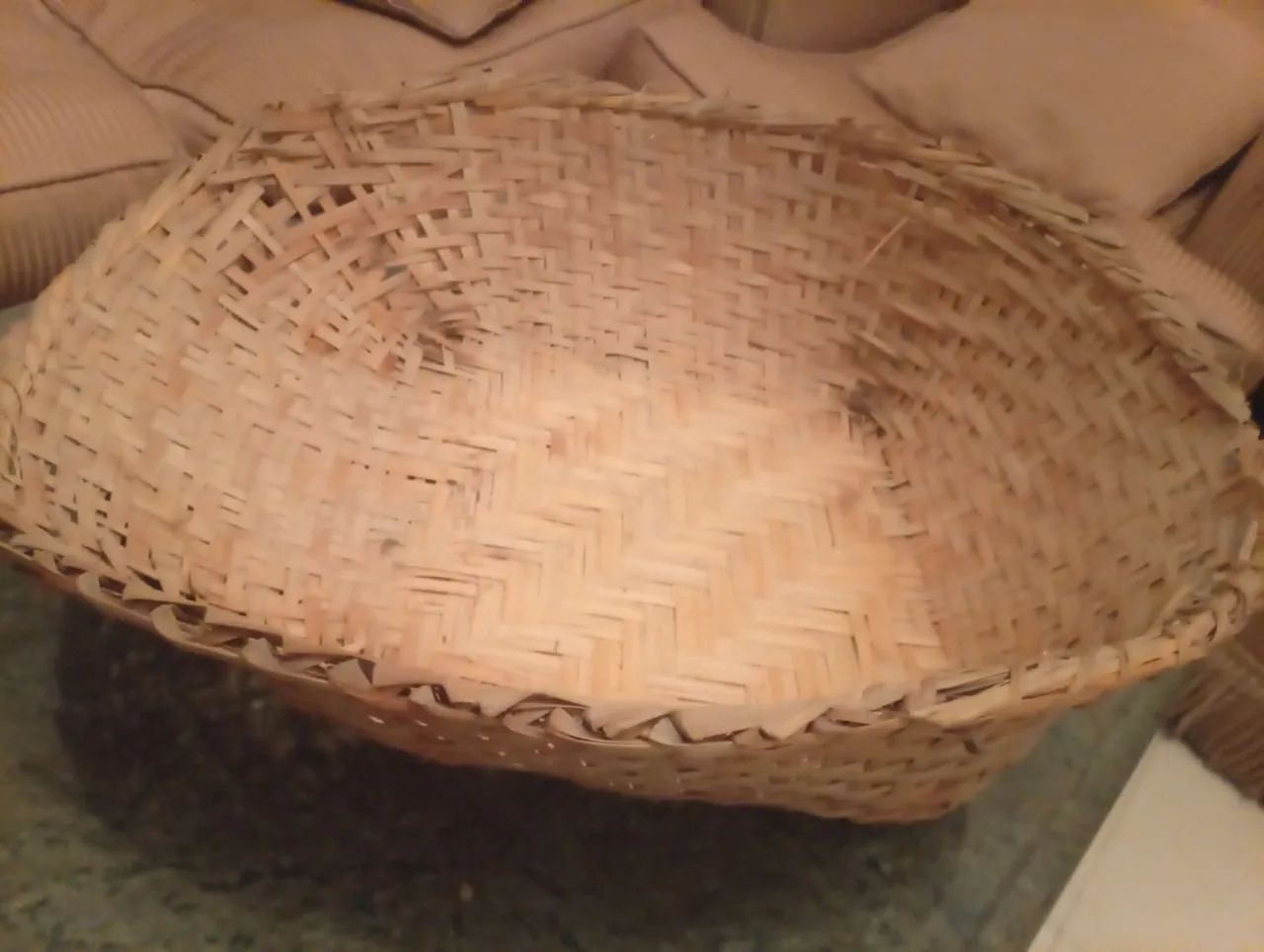 Cesti de palha antigo cornocopia 