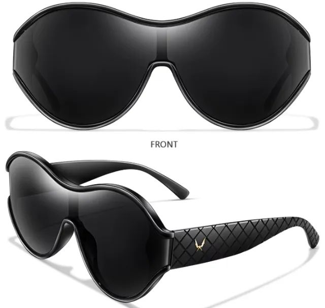 Óculos de sol redondos com lentes grandes, proteção UV - Foto 3