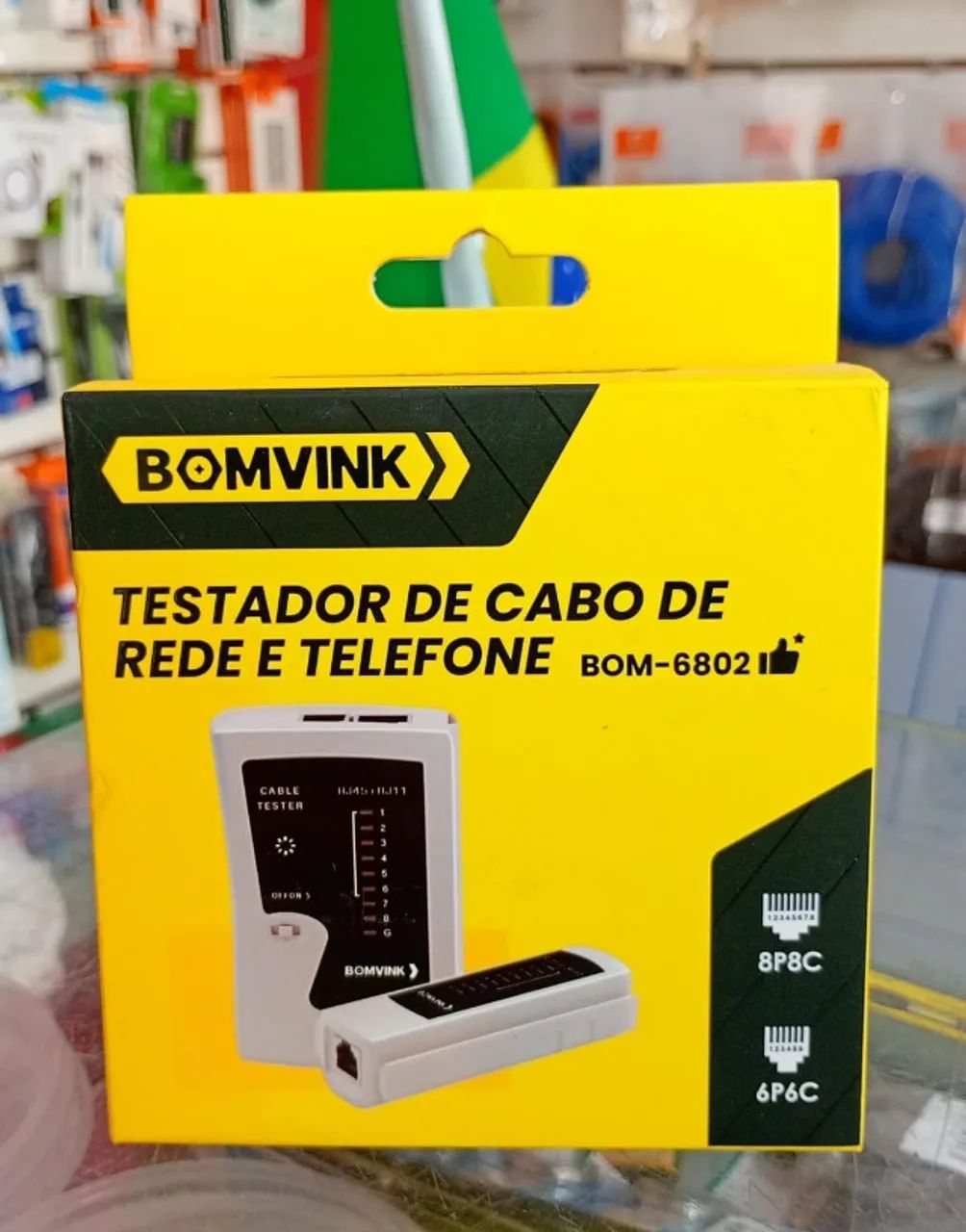 Testador De Cabo De Rede E Telefone RJ45 RJ11 -  Novo