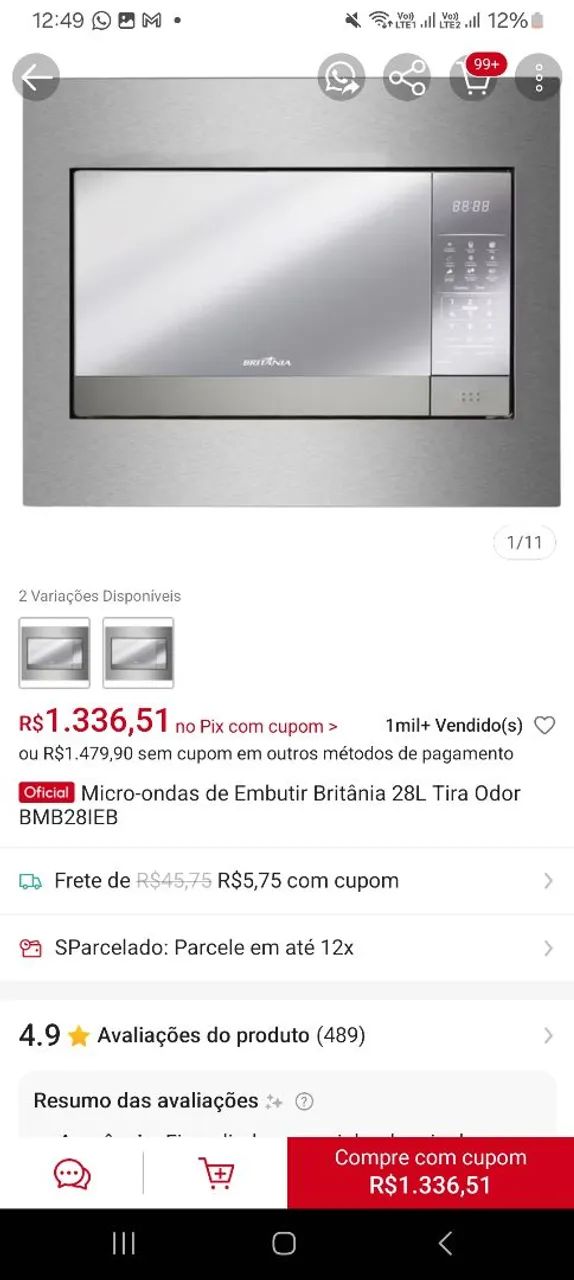 microondas novo 