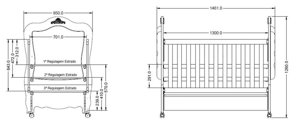 BERÇO QUATER vira Mini Cama (inclui colchão) - Foto 3
