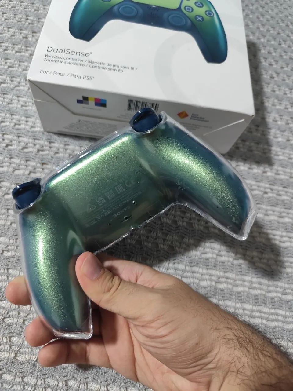 Dualsense PS5 verde Chroma teal com capa protetora - Foto 3