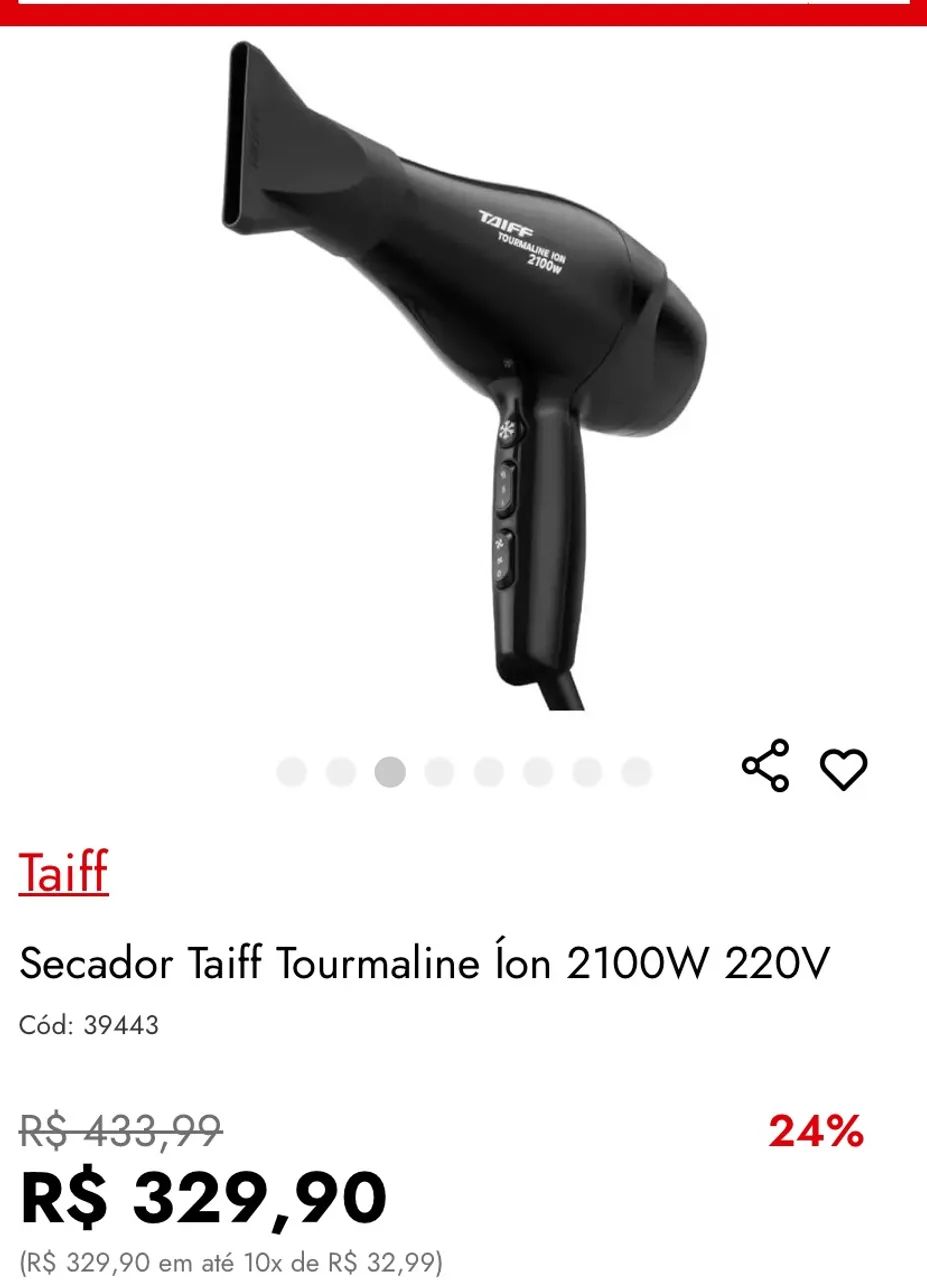Secador  Taif  Profissional 127v - Foto 2