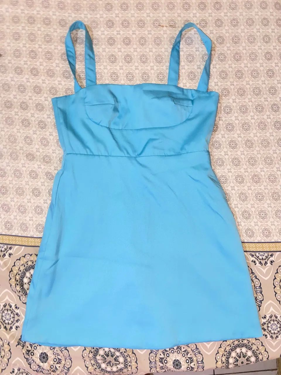 Vestido azul mídi curto  - Foto 4