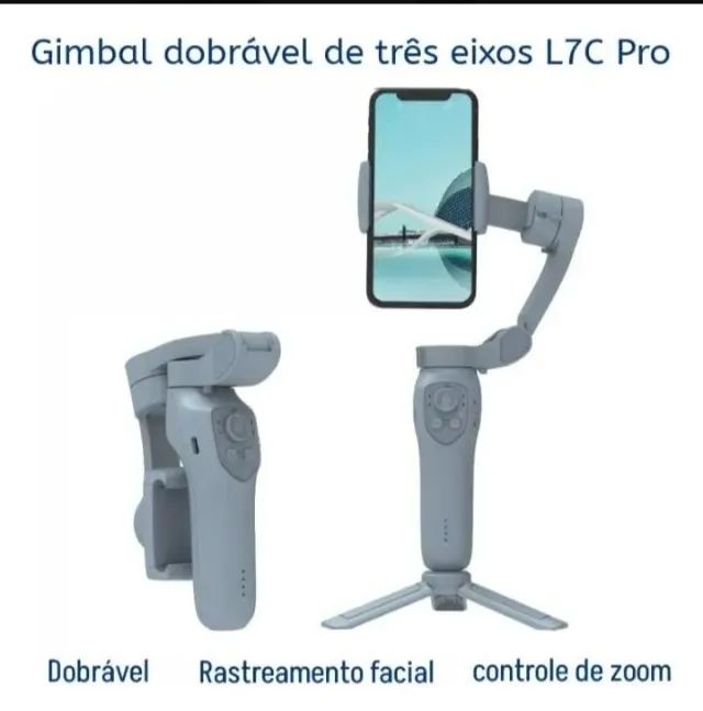 Estabilizador Gimbal de Celular 3 Eixos L7C PRO ANTI VIBRAÇÃO HORIZONTAL E VERTICAL - Foto 4