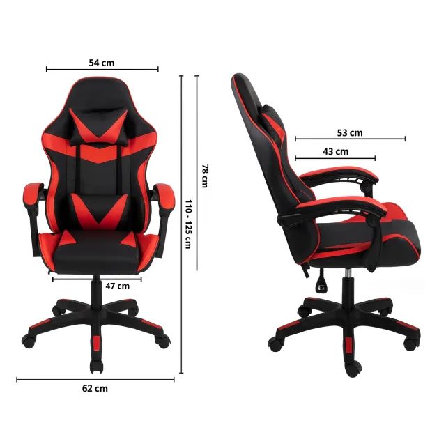 Cadeira Gamer Escritório Reclinável Ergonômica Giratória com Rodinhas X-On - Vermelha - Foto 5