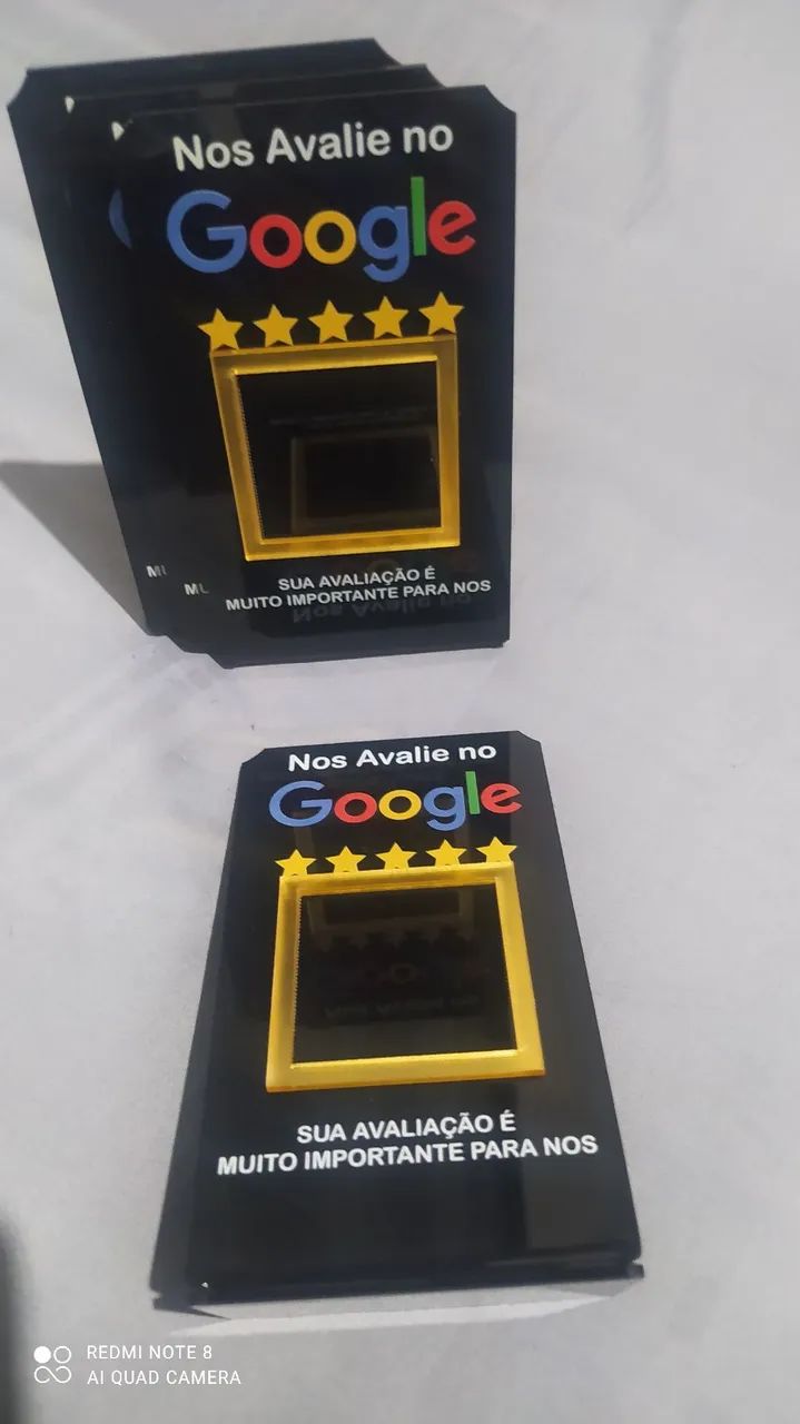 Plaquinha de avaliação do Google 