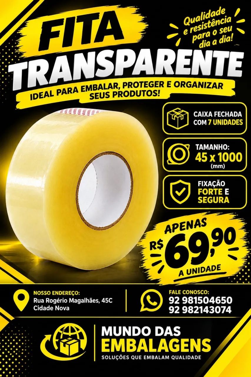 Fita transparente 45mmx1000