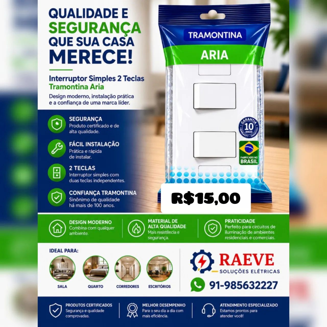 Tomadas e interruptores 