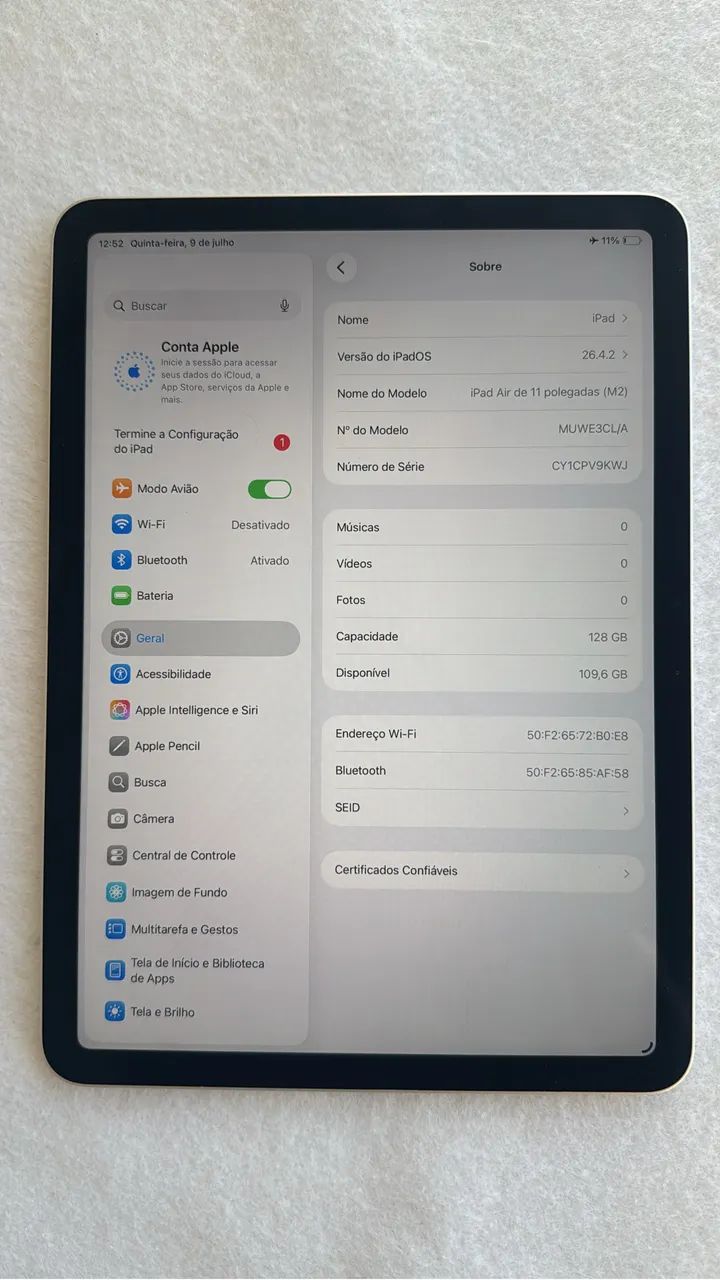 ipad air m2 128gb 11?