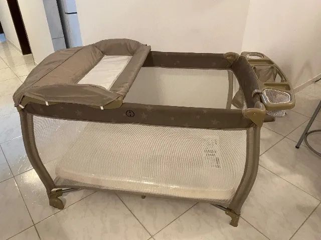 Cercado-Berço Portátil New Aconchego Burigotto - Completo + Colchão Extra - Foto 3