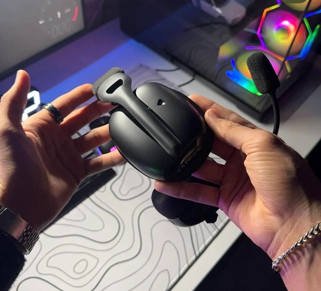 HEADSET GAMER ATTACK SHARK L80 PRO TRI-MODE SEM FIO BLUETOOTH E CABO DRIVER 40MM - Foto 3