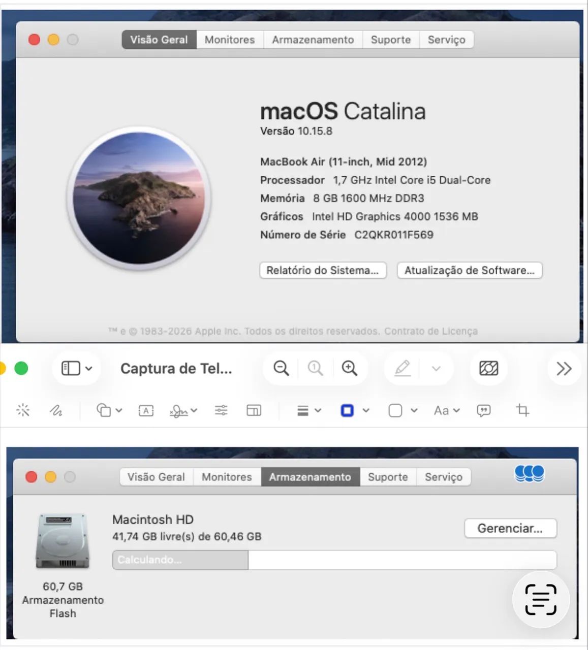 MacBook Air 11 polegadas (Mid 2012) - Notebooks - São João Batista