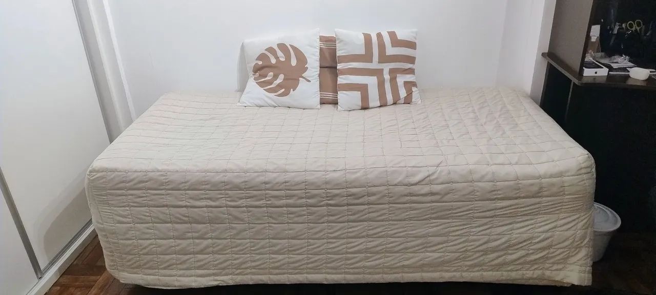 Cama box + colchão solteiro com pillow top